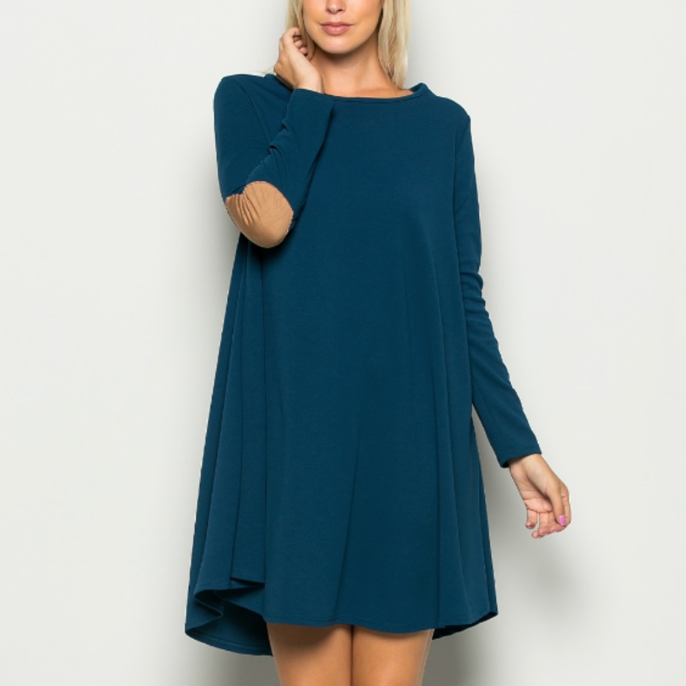 Elbow Patch Shift Dress.